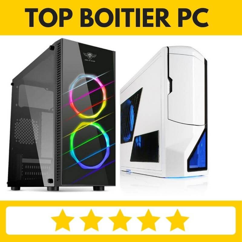 Boitier PC Gamer Blanc RGB, Moyen Tour Gaming Vide, 3 Ventilateurs, ATX, ITX